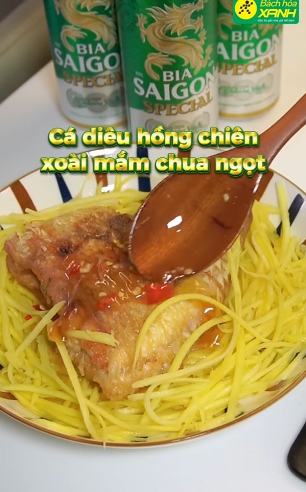 2 cách làm cá diêu hồng chiên xoài bằm mắm chua ngọt đậm vị miền tây