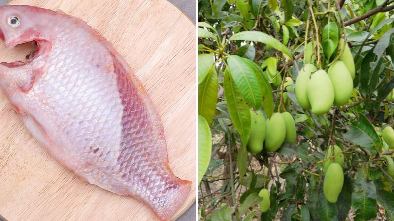 Nguyên liệu làm cá diêu hồng chiên mắm xoài