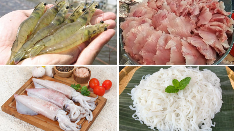 Nguyên liệu làm Bún quậy