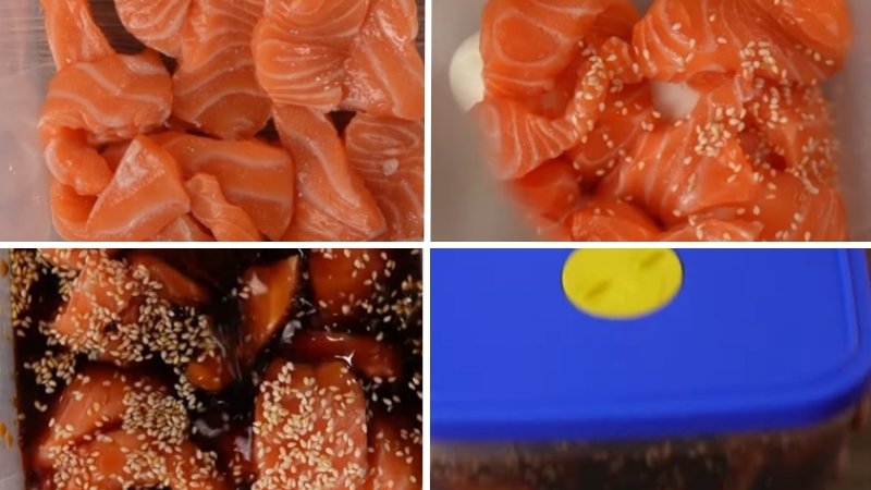 Ngâm cá hồi và trứng