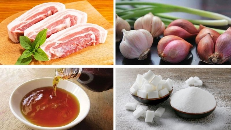 Nguyên liệu làm thịt heo ngâm mắm