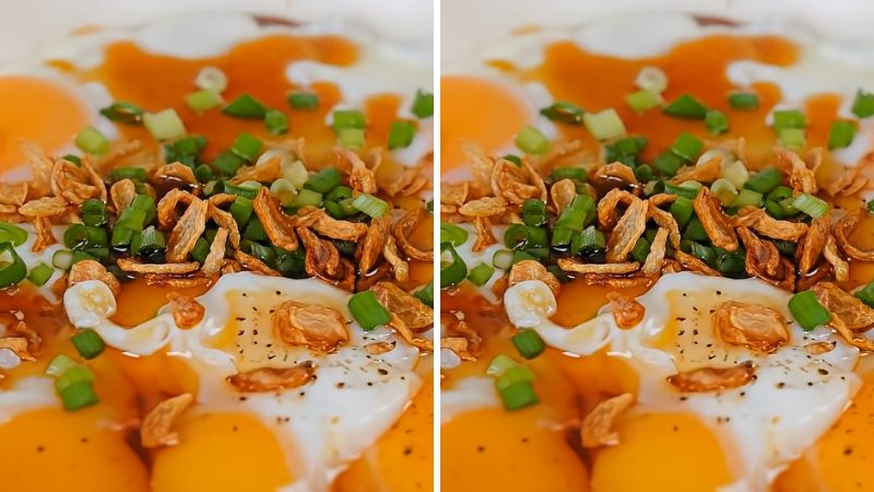 Thành phẩm trứng chiên sốt mắm