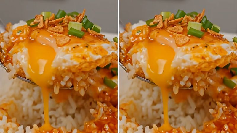 Thưởng thức trứng chiên sốt mắm