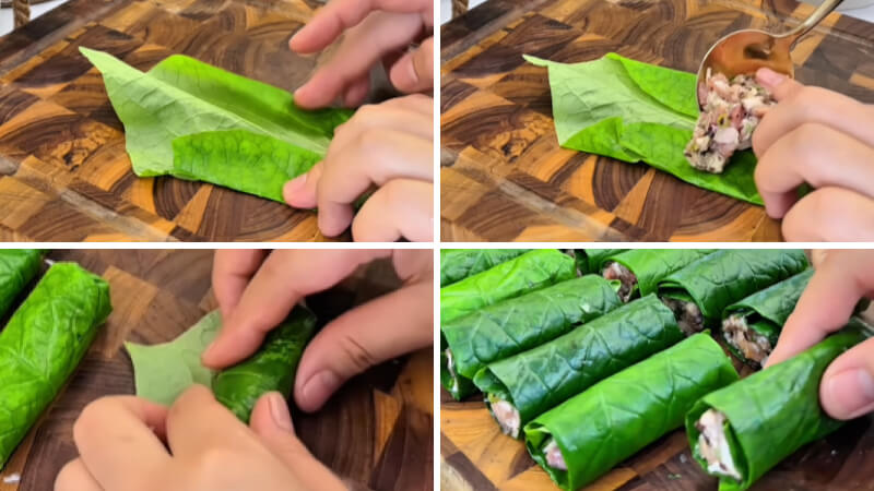 Chiên chả lá lốt