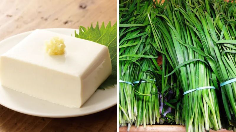 Nguyên liệu làm canh hẹ đậu hũ