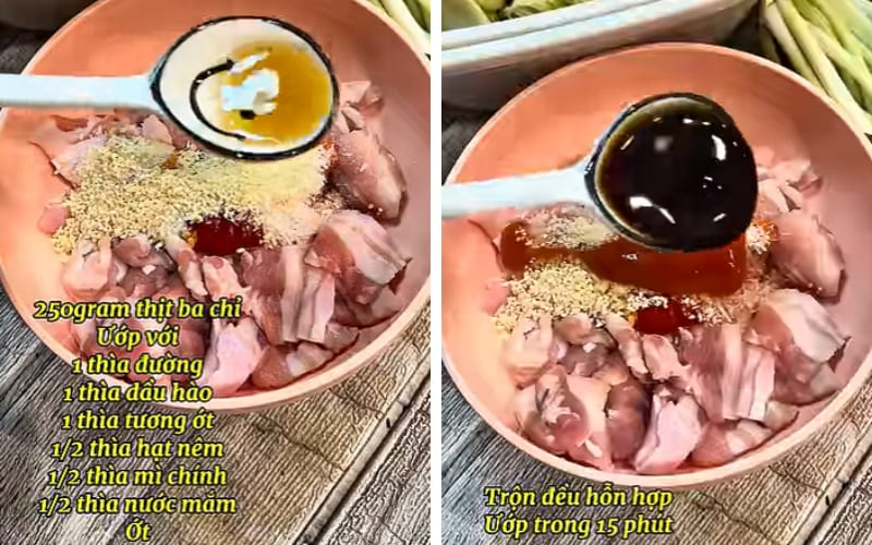 Bạn ướp thịt đậm đà, thấm đều gia vị