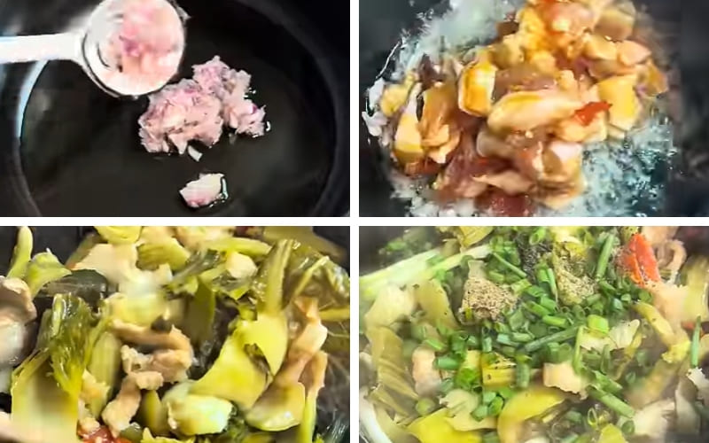 Bạn xào nguyên liệu chín đều, dậy mùi hấp dẫn