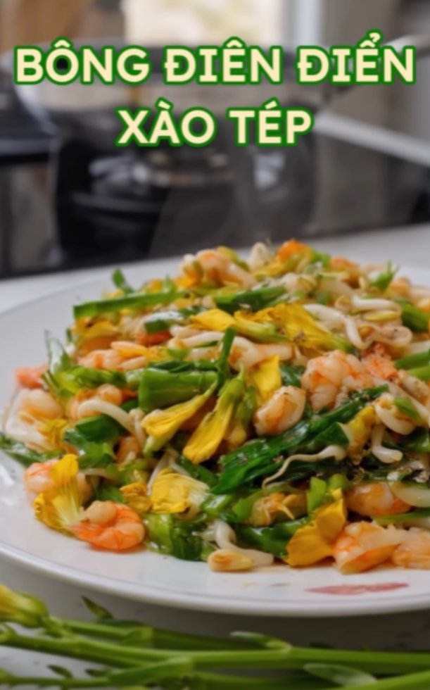 2 cách làm bông điên điển xào tép ngọt thanh, ai ăn cũng mê