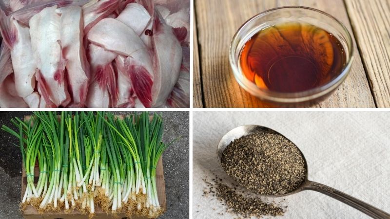 Nguyên liệu làm ức cá ba sa kho tiêu