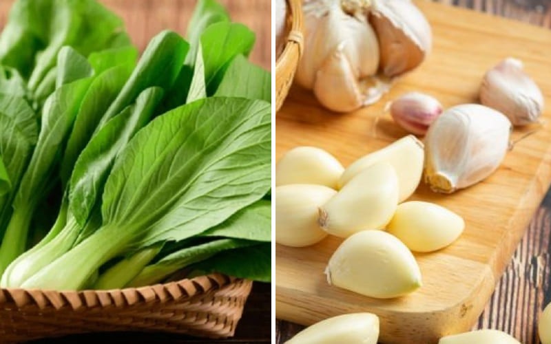 Nguyên liệu làm Cải thìa xào tỏi