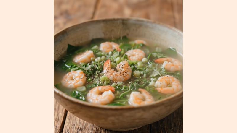 Canh tôm rau ngót