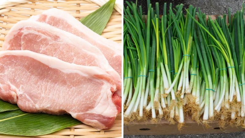 Nguyên liệu làm thịt xào hành lá