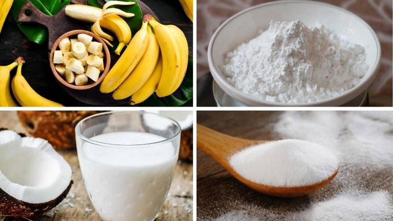 Nguyên liệu làm bánh chuối dẻo Nguyên liệu làm bánh chuối dẻo