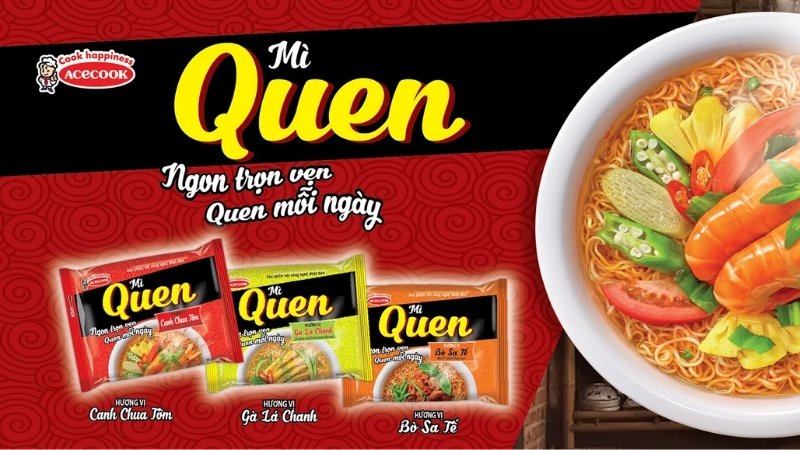 Mì Quen là sản phẩm giá rẻ từ Acecook, mang hương vị bữa cơm gia đình Việt truyền thống Mì Quen là sản phẩm giá rẻ từ Acecook, mang hương vị bữa cơm gia đình Việt truyền thống
