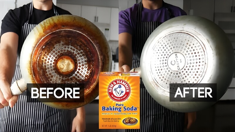Dùng baking soda Dùng baking soda