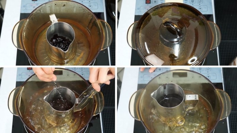 Nấu sốt socola Dark Lava