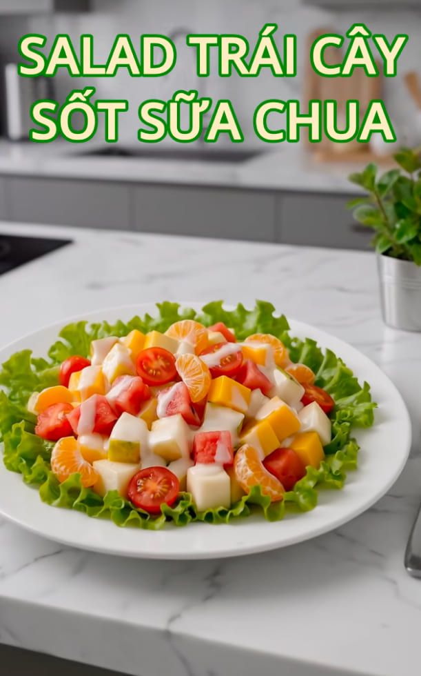 Công thức làm salad trái cây sốt sữa chua béo thơm, giàu vitamin