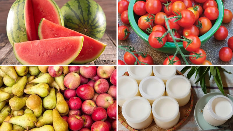 Nguyên liệu làm Salad trái cây sốt sữa chua