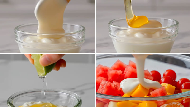  Làm Salad trái cây sốt sữa chua