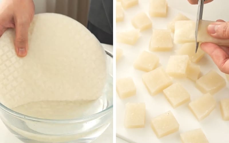 Bạn sơ chế bánh tráng đúng cách, không bị nhũn