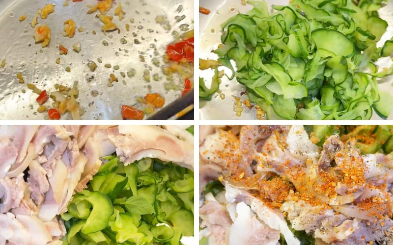 Các nguyên liệu được trộn đều tạo nên hương vị hài hòa hấp dẫn.