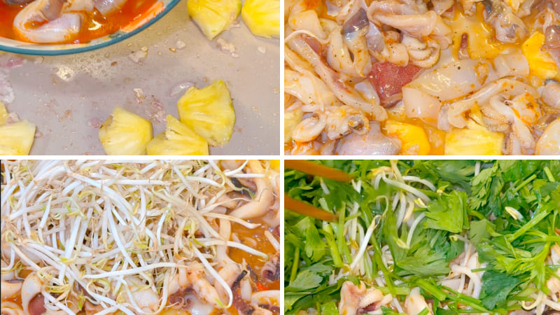 Bước 2: Làm mực xào thơm