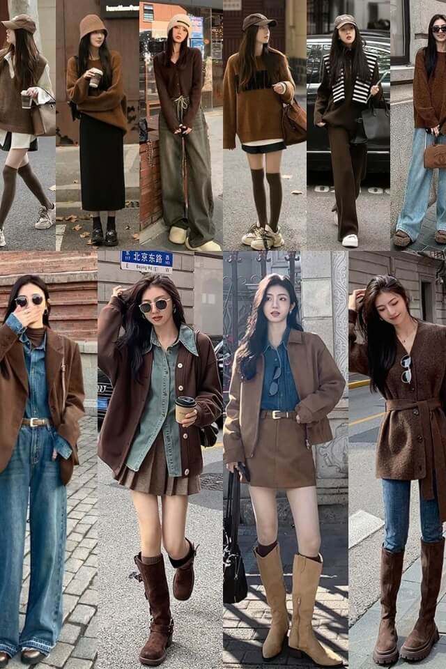 15+ cách phối đồ với áo da nâu nữ "thăng hạng" style