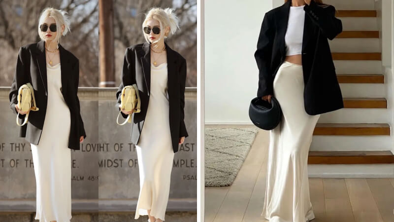 Kết hợp váy lụa