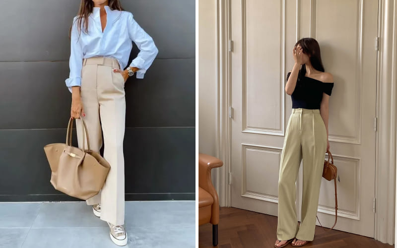 Da ngăm có nên mặc quần màu be không?