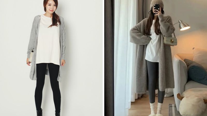 Đi kèm áo Cardigan dáng dài: Nhẹ nhàng và nữ tính