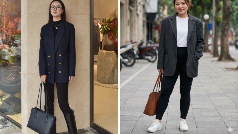 Mix cùng áo Blazer oversized: Xu hướng Athleisure 2.0