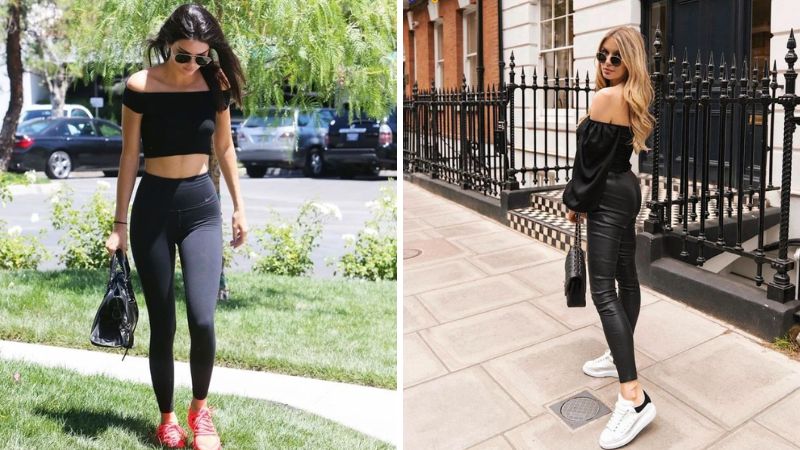 Phối với áo trễ vai: Gợi cảm một cách tinh tế