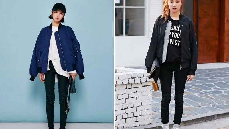 Phối cùng áo Bomber jacket: Cá tính mạnh mẽ