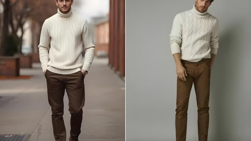 Áo len oversize + quần skinny + sneaker