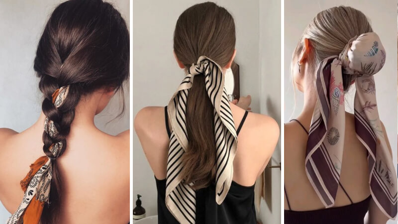 Thắt khăn lụa thành turban tóc