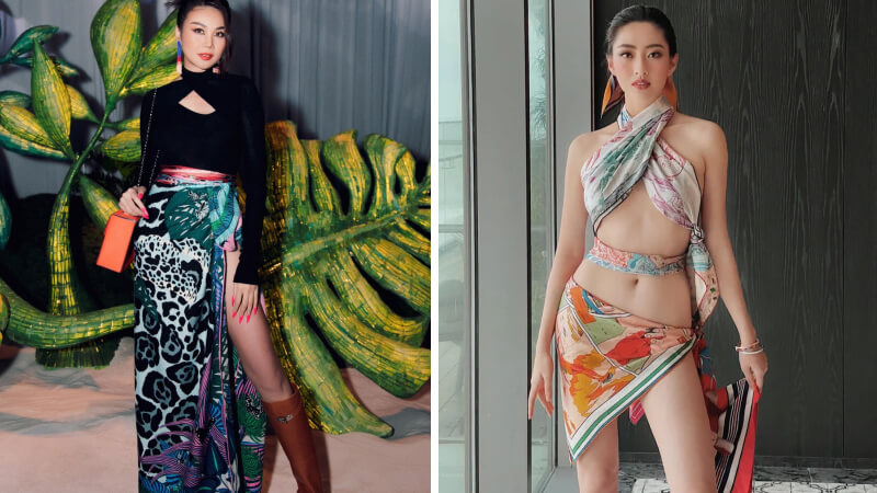 Biến khăn lụa thành chân váy