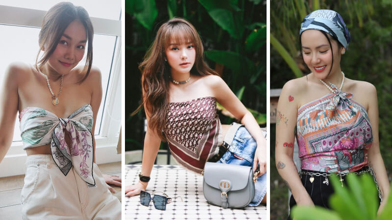 Thắt khăn lụa thành áo