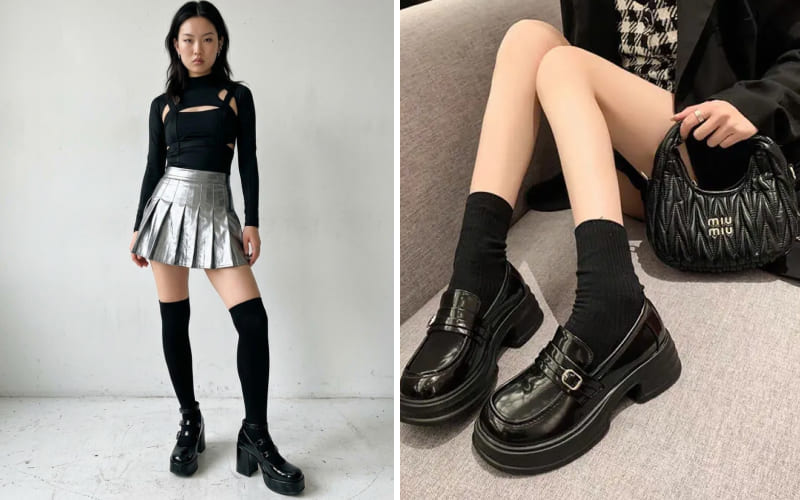 Kết hợp với trang phục chất liệu Metallic ánh kim