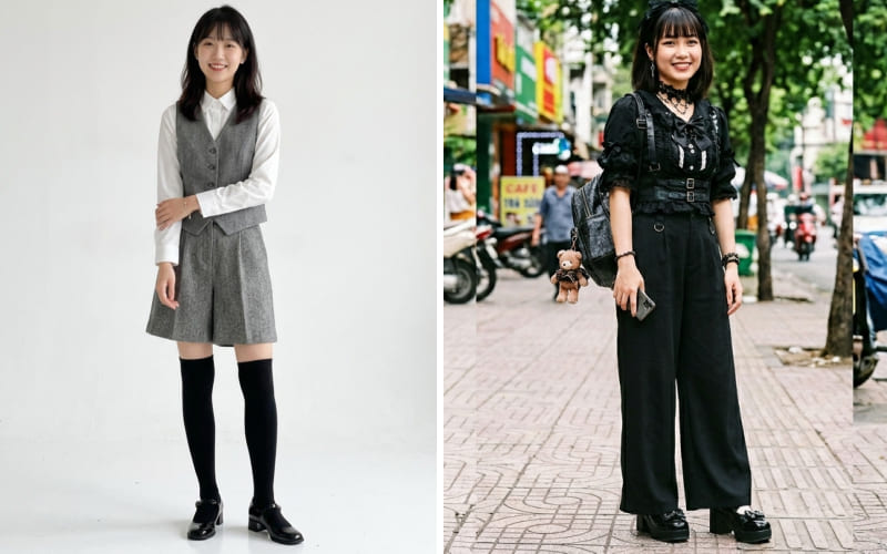 Phối cùng quần Shorts ống rộng và áo Gilet