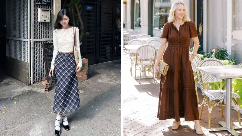 Phối với váy dài