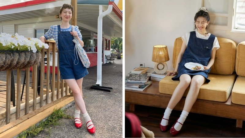 Phối đồ với tất trắng cổ ngắn