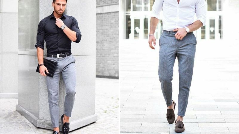 Đi làm: Sơ mi + Quần tây + Loafer da