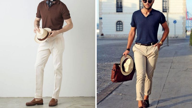 Phối với quần Chinos (Smart Casual)