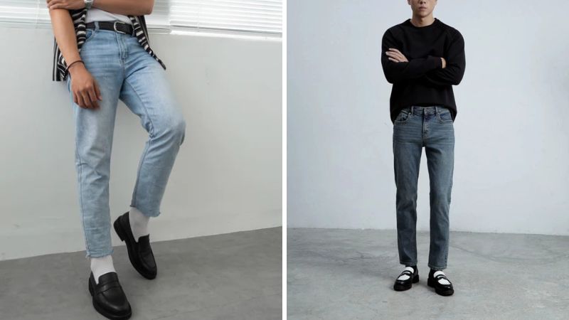 Phối với quần Jeans (Phong cách Casual)