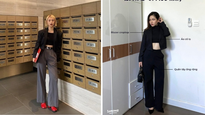 Kết hợp cùng áo blazer lửng