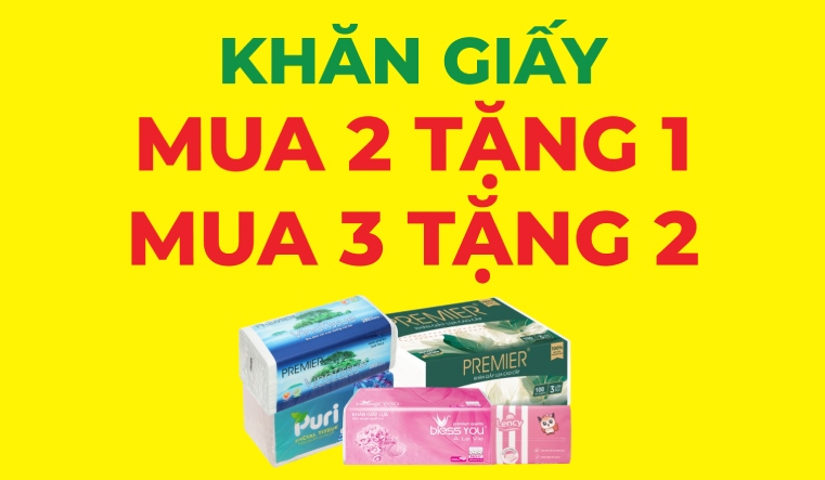 Khăn giấy Mua 2 tặng 1 - Mua 3 tặng 2 tại Bách hóa XANH