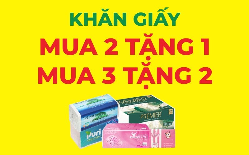 Khăn giấy Mua 2 tặng 1 - Mua 3 tặng 2 tại Bách hóa XANH