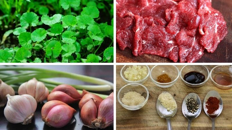 Nguyên liệu làm nộm rau má thịt bò