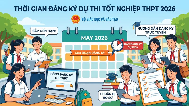 Thời gian đăng ký dự thi tốt nghiệp THPT 2026