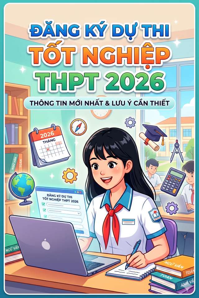 Hướng dẫn đăng ký dự thi tốt nghiệp THPT 2026 chi tiết từ A-Z